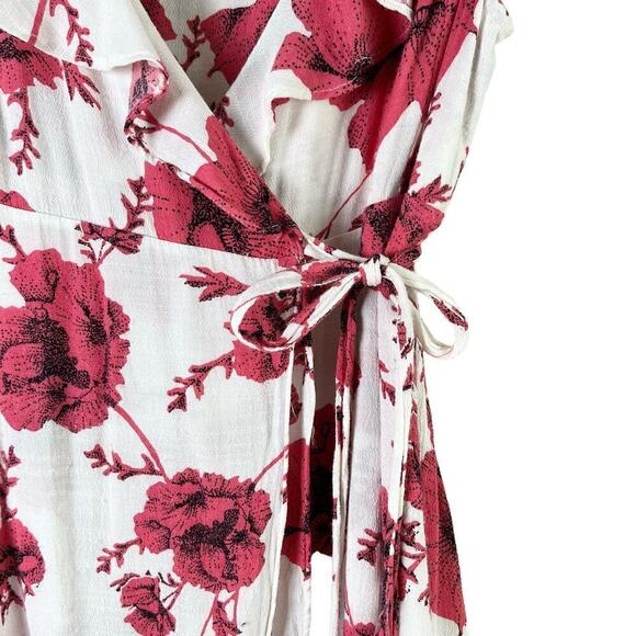 Free People French Quarter Mini‎ Wrap Dress Pink Floral, Size XS - Picture 7 of 13